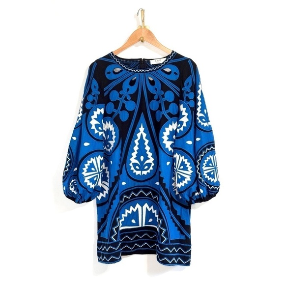 SEA New York Mini Blue Long-Sleeve Gael Cut-Out Tunic Dress - Picture 2 of 7